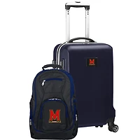 Maryland Terrapins Deluxe 2-Piece Backpack and Carry-On Set - Navy