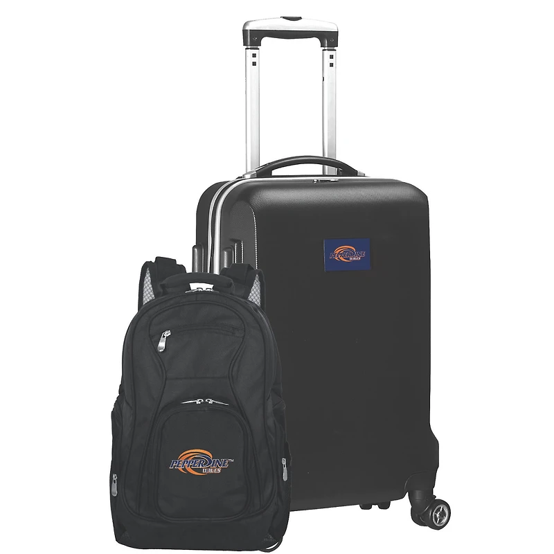 Pepperdine Waves Deluxe 2-Piece Backpack and Carry-On Set