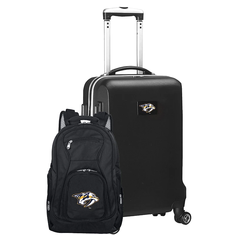 MOJO Black Nashville Predators Deluxe 2-Piece Backpack and Carry-On Set