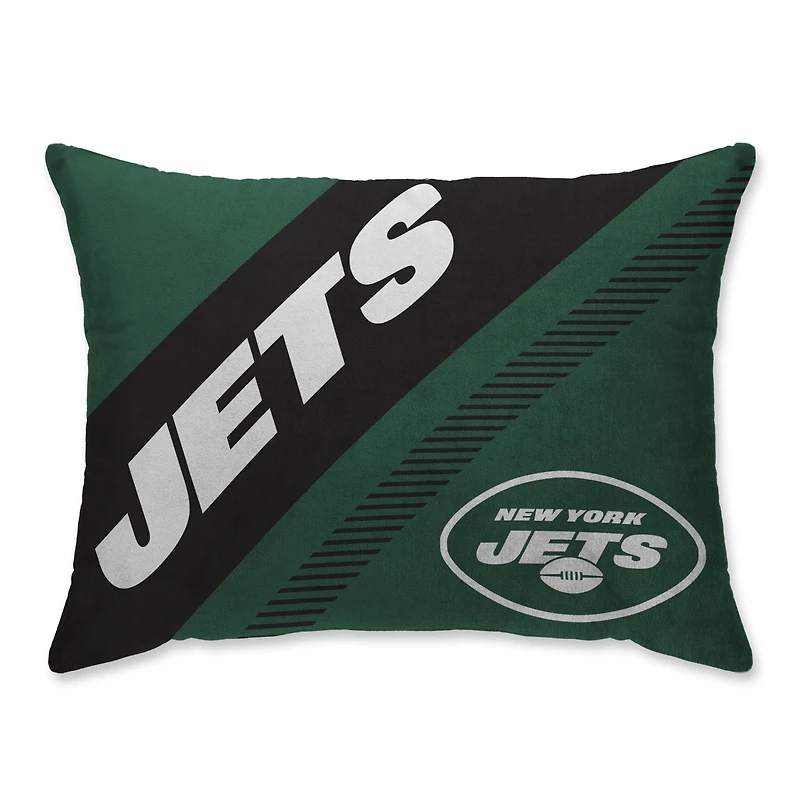 New York Jets Super Plush Mink Diagonal Bed Pillow - Green