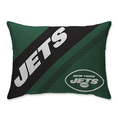 New York Jets Super Plush Mink Diagonal Bed Pillow - Green