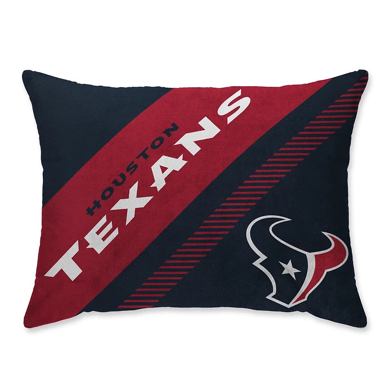 Houston Texans Super Plush Mink Diagonal Bed Pillow - Blue