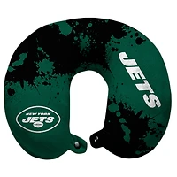 New York Jets Splatter Polyester Snap Closure Travel Pillow - Green