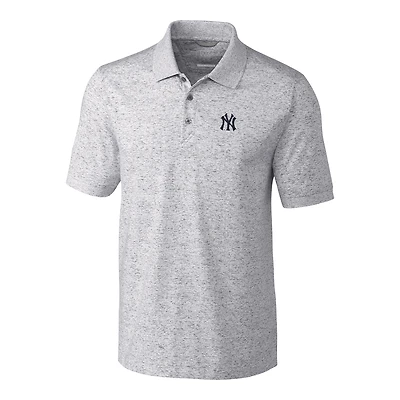 Men's Cutter & Buck Heather Gray New York Yankees Big & Tall Advantage Space Dye Polo