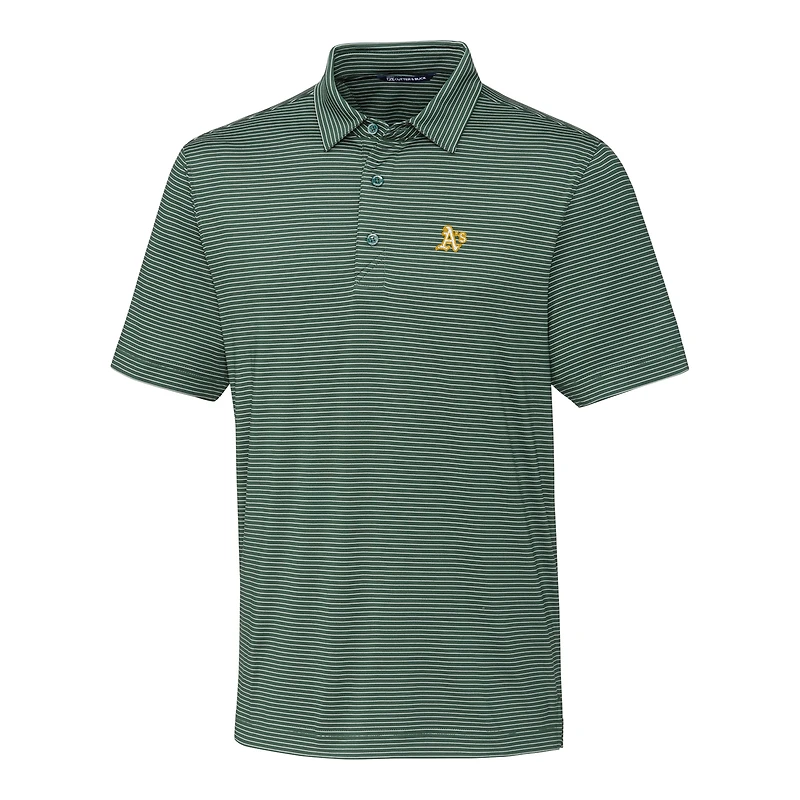 Men's Cutter & Buck Green Athletics Big & Tall Forge Pencil Stripe Polo
