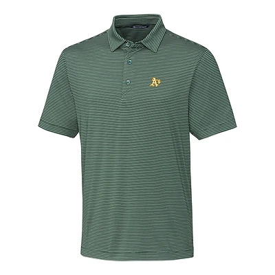 Men's Cutter & Buck Green Athletics Big & Tall Forge Pencil Stripe Polo