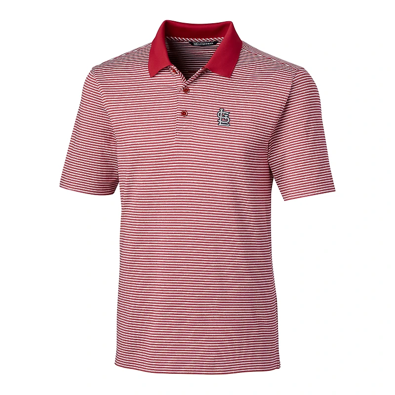 Men's Cutter & Buck Red St. Louis Cardinals Big & Tall Forge Tonal Stripe Polo
