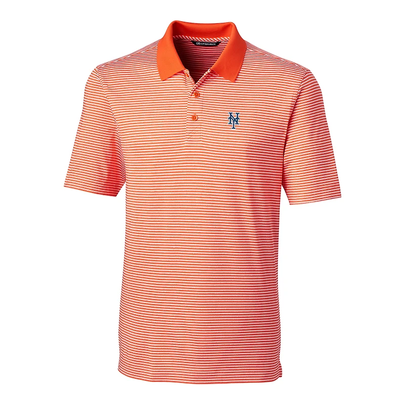 Men's Cutter & Buck Orange New York Mets Big & Tall Forge Tonal Stripe Polo