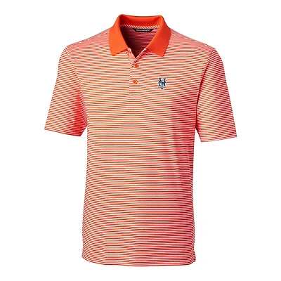 Men's Cutter & Buck Orange New York Mets Big & Tall Forge Tonal Stripe Polo