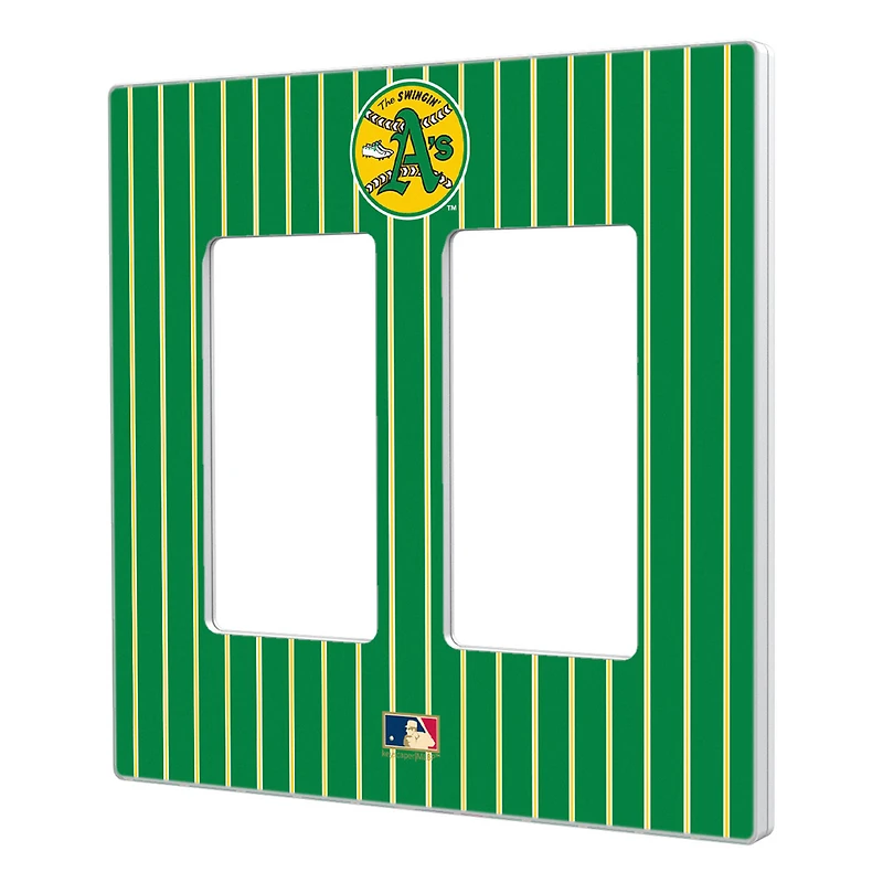 Athletics 1971-1981 Cooperstown Pinstripe Double Rocker Light Switch Plate