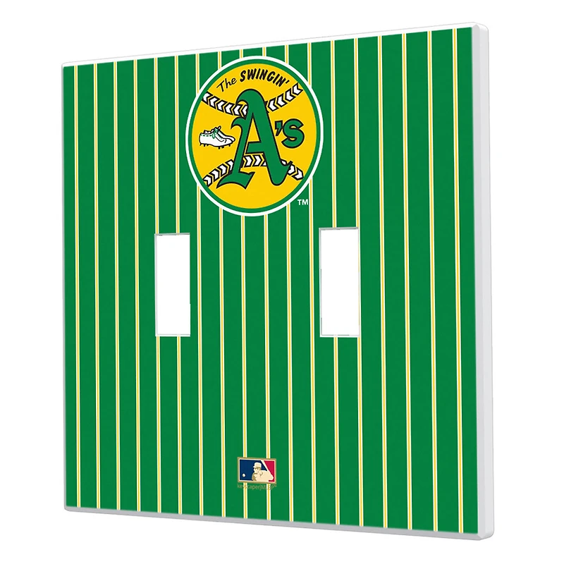 Athletics 1971-1981 Cooperstown Pinstripe Double Toggle Light Switch Plate