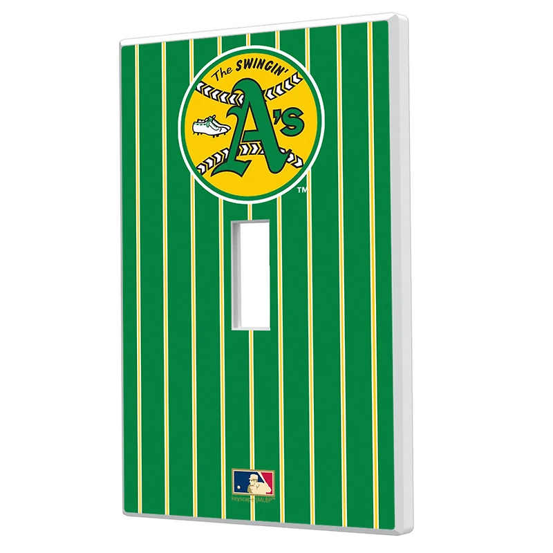 Athletics 1971-1981 Cooperstown Pinstripe Single Toggle Light Switch Plate