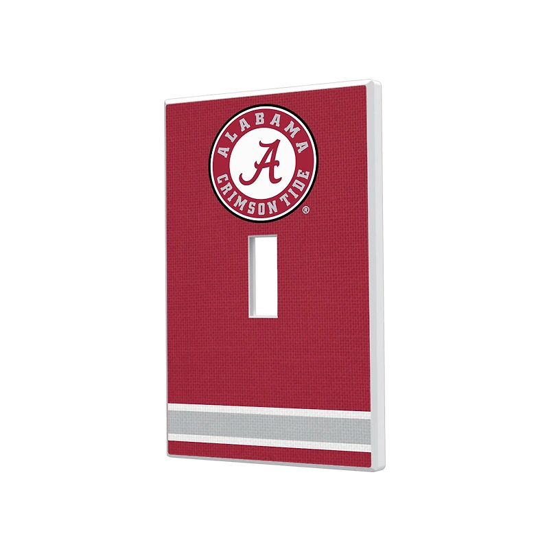 Alabama Crimson Tide Stripe Design Single Toggle Light Switch Plate