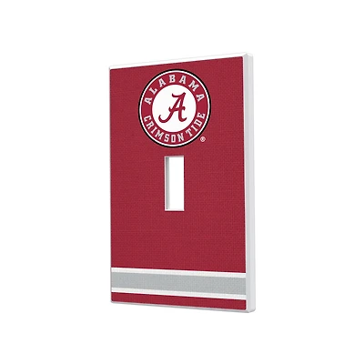 Alabama Crimson Tide Stripe Design Single Toggle Light Switch Plate
