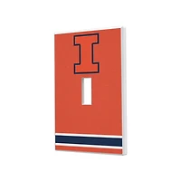 Illinois Fighting Illini Stripe Design Single Toggle Light Switch Plate