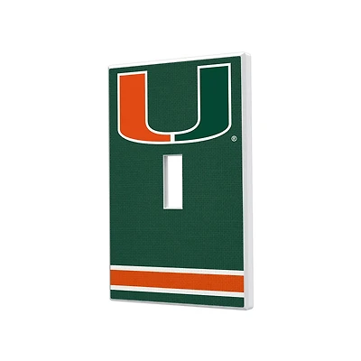 Miami Hurricanes Stripe Design Single Toggle Light Switch Plate