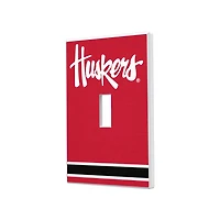 Nebraska Huskers Stripe Design Single Toggle Light Switch Plate