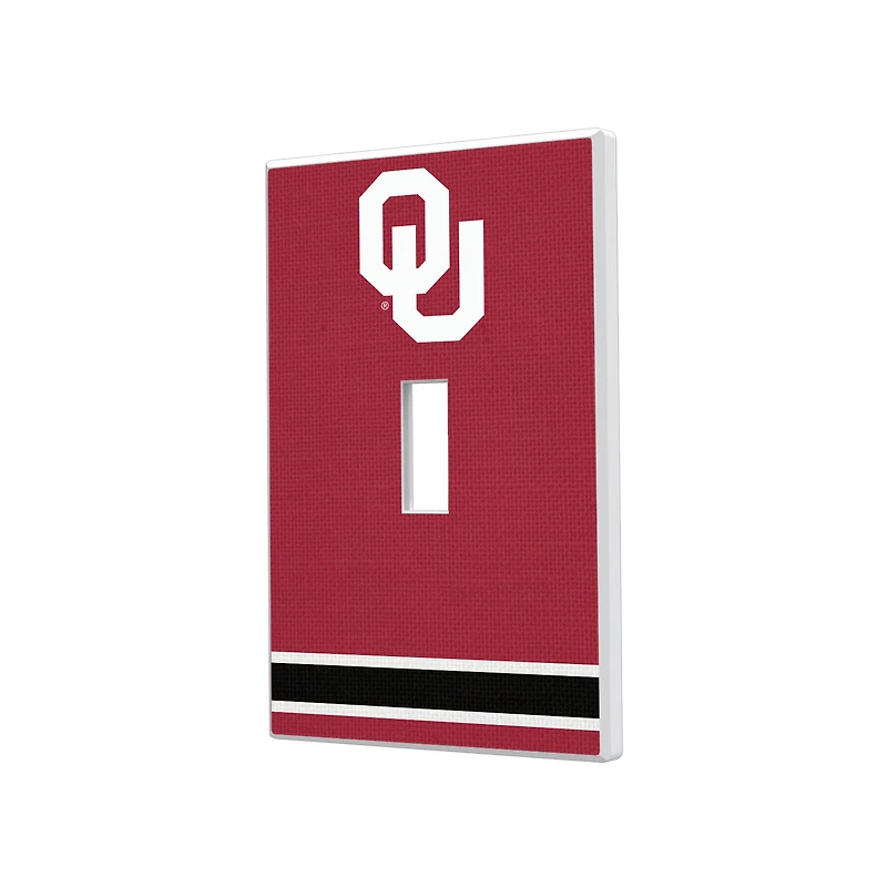 Oklahoma Sooners Stripe Design Single Toggle Light Switch Plate