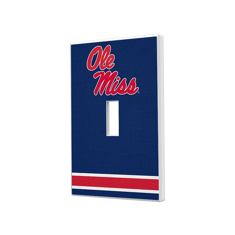 Ole Miss Rebels Stripe Design Single Toggle Light Switch Plate