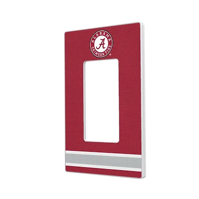 Alabama Crimson Tide Stripe Design Single Rocker Light Switch Plate