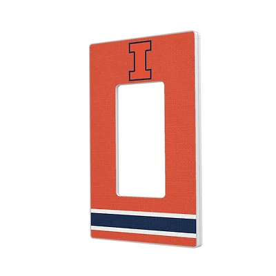 Illinois Fighting Illini Stripe Design Single Rocker Light Switch Plate