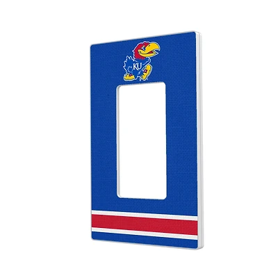 Kansas Jayhawks Stripe Design Single Rocker Light Switch Plate