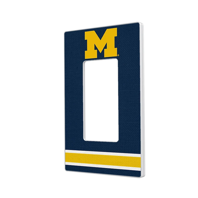 Michigan Wolverines Stripe Design Single Rocker Light Switch Plate