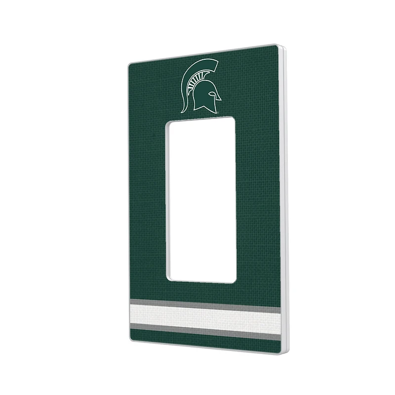 Michigan State Spartans Stripe Design Single Rocker Light Switch Plate