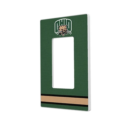 Ohio Bobcats Stripe Design Single Rocker Light Switch Plate