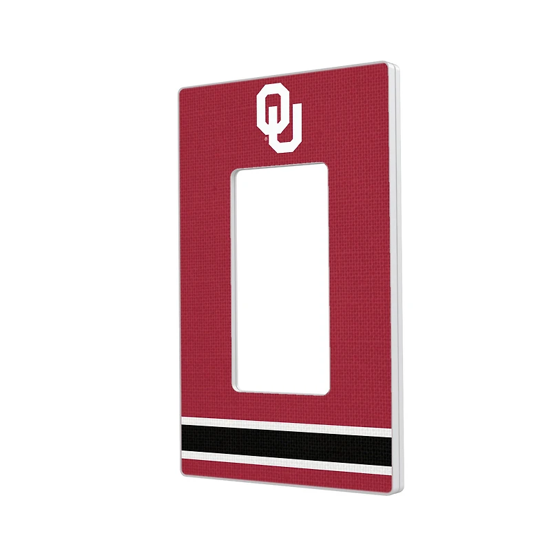 Oklahoma Sooners Stripe Design Single Rocker Light Switch Plate