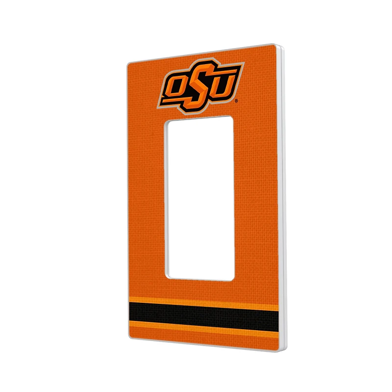 Oklahoma State Cowboys Stripe Design Single Rocker Light Switch Plate