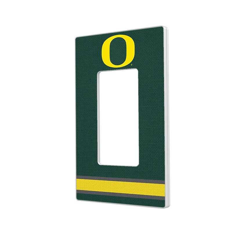Oregon Ducks Stripe Design Single Rocker Light Switch Plate