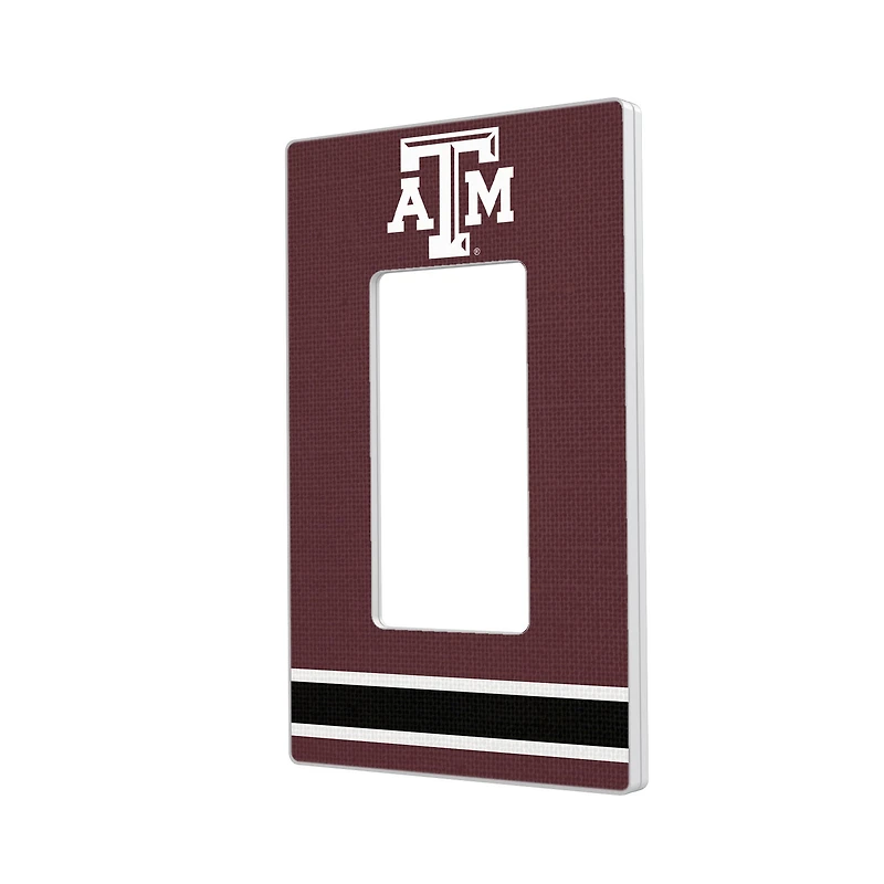 Texas A&M Aggies Stripe Design Single Rocker Light Switch Plate