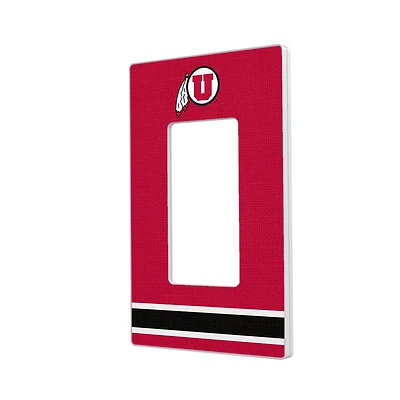 Utah Utes Stripe Design Single Rocker Light Switch Plate