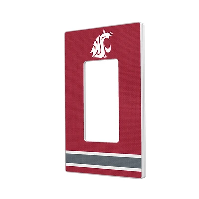 Washington State Cougars Stripe Design Single Rocker Light Switch Plate