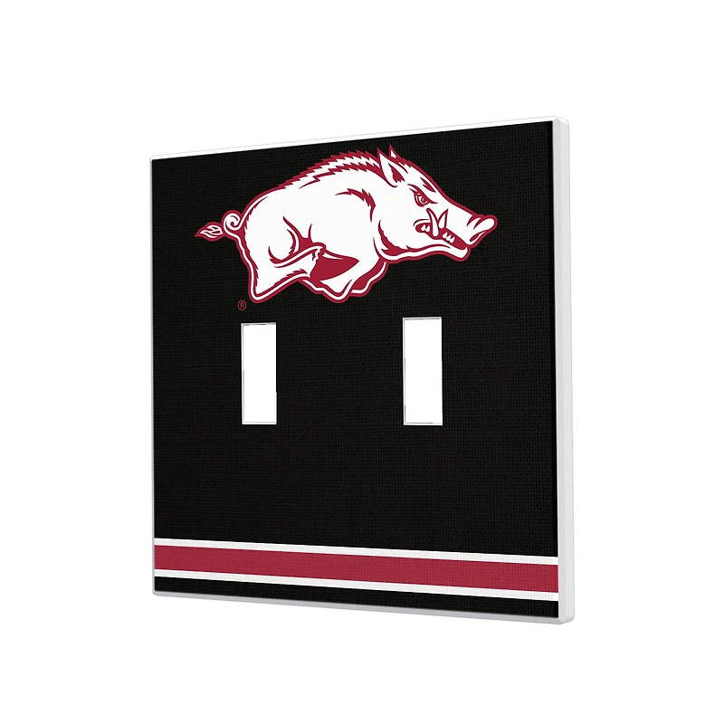 Arkansas Razorbacks Stripe Design Double Toggle Light Switch Plate