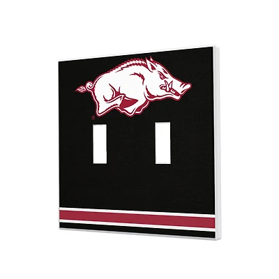 Arkansas Razorbacks Stripe Design Double Toggle Light Switch Plate