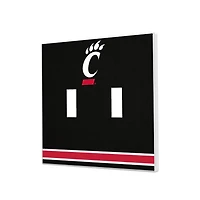 Cincinnati Bearcats Stripe Design Double Toggle Light Switch Plate