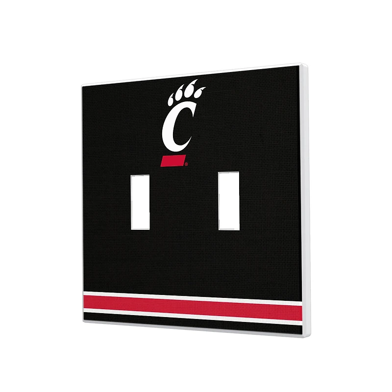 Cincinnati Bearcats Stripe Design Double Toggle Light Switch Plate