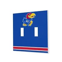 Kansas Jayhawks Stripe Design Double Toggle Light Switch Plate