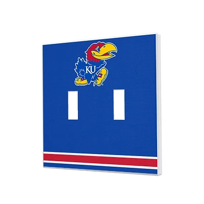Kansas Jayhawks Stripe Design Double Toggle Light Switch Plate