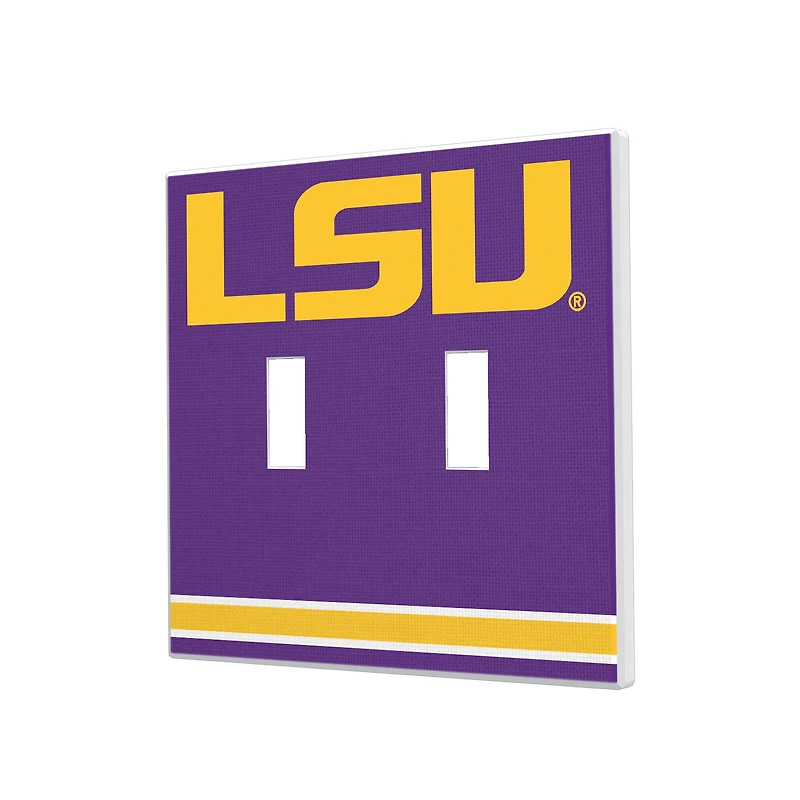LSU Tigers Stripe Design Double Toggle Light Switch Plate