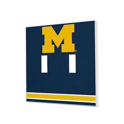 Michigan Wolverines Stripe Design Double Toggle Light Switch Plate
