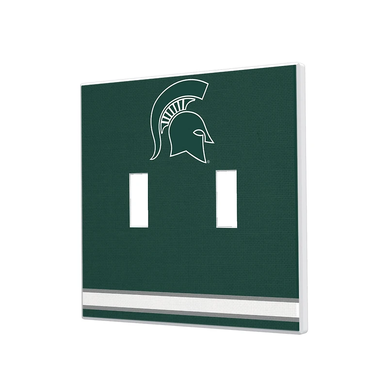 Michigan State Spartans Stripe Design Double Toggle Light Switch Plate