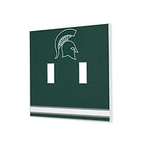 Michigan State Spartans Stripe Design Double Toggle Light Switch Plate