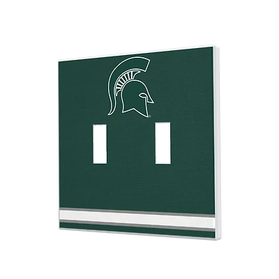 Michigan State Spartans Stripe Design Double Toggle Light Switch Plate