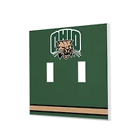 Ohio Bobcats Stripe Design Double Toggle Light Switch Plate