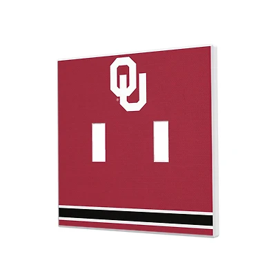 Oklahoma Sooners Stripe Design Double Toggle Light Switch Plate
