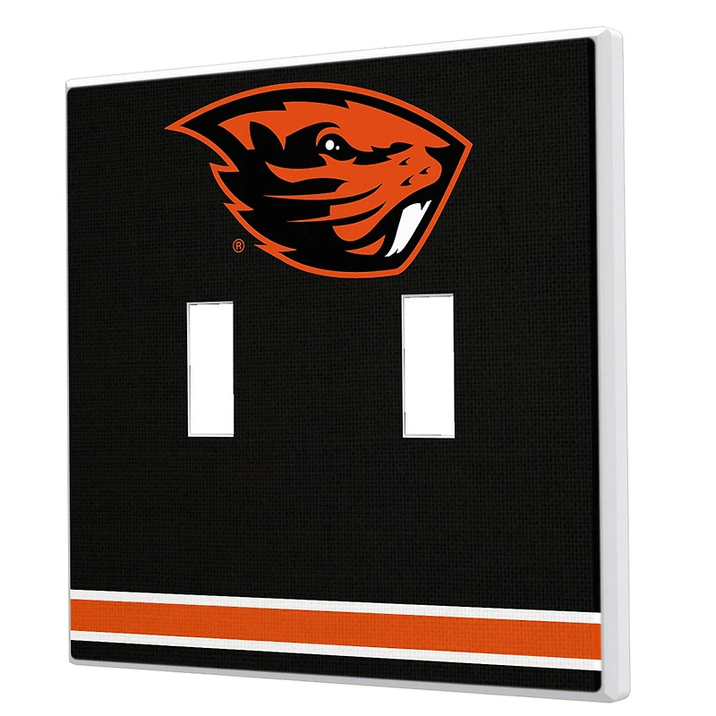 Oregon State Beavers Stripe Design Double Toggle Light Switch Plate
