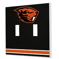 Oregon State Beavers Stripe Design Double Toggle Light Switch Plate
